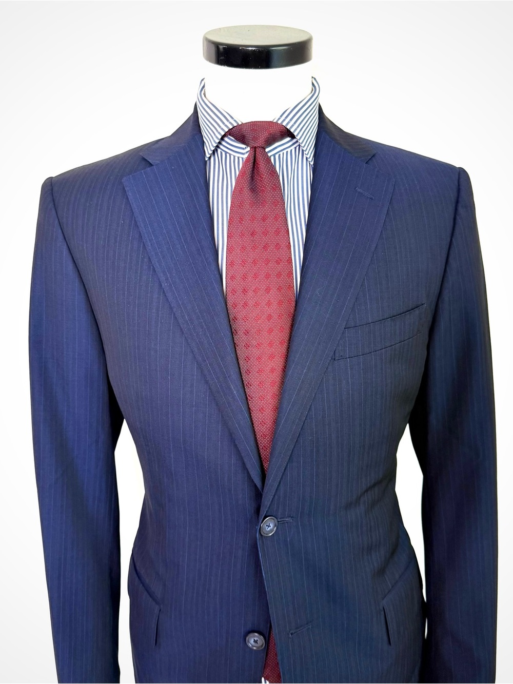 Corneliani Blue Stripe Slim Fit Blazer | 40